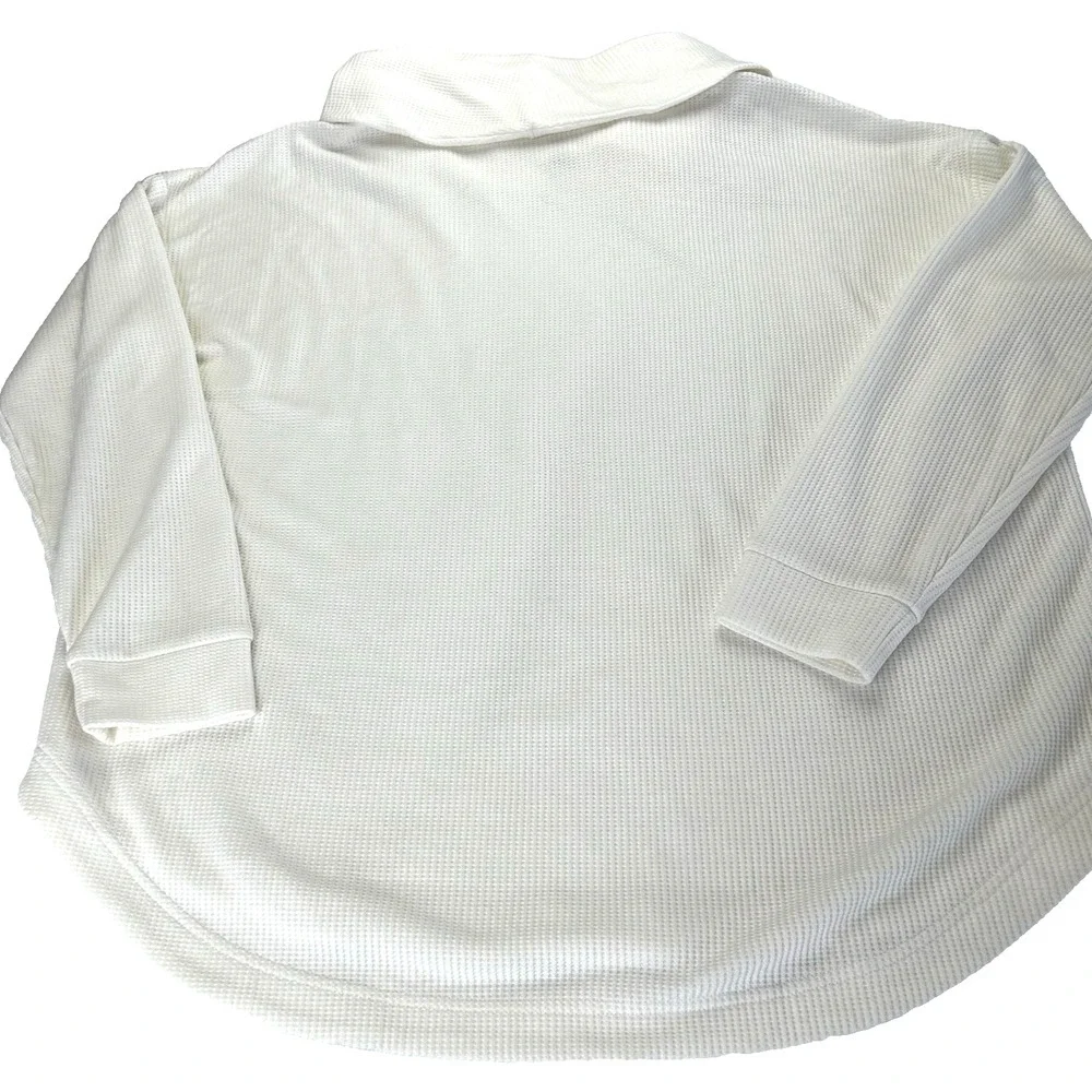 NWT Lou & Grey cowl neck waffle knit leisure wear comfort fit cream size‎ L